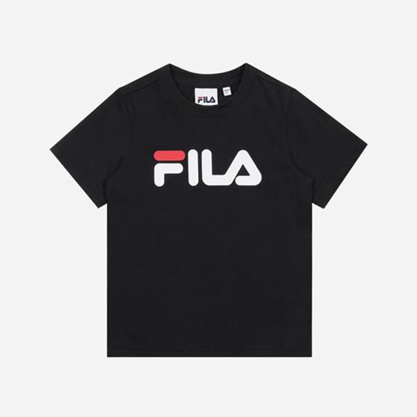 Camisetas Fila Rapaz Pretas - Fila Uno S/S Outlet Portugal,KZYG-31489